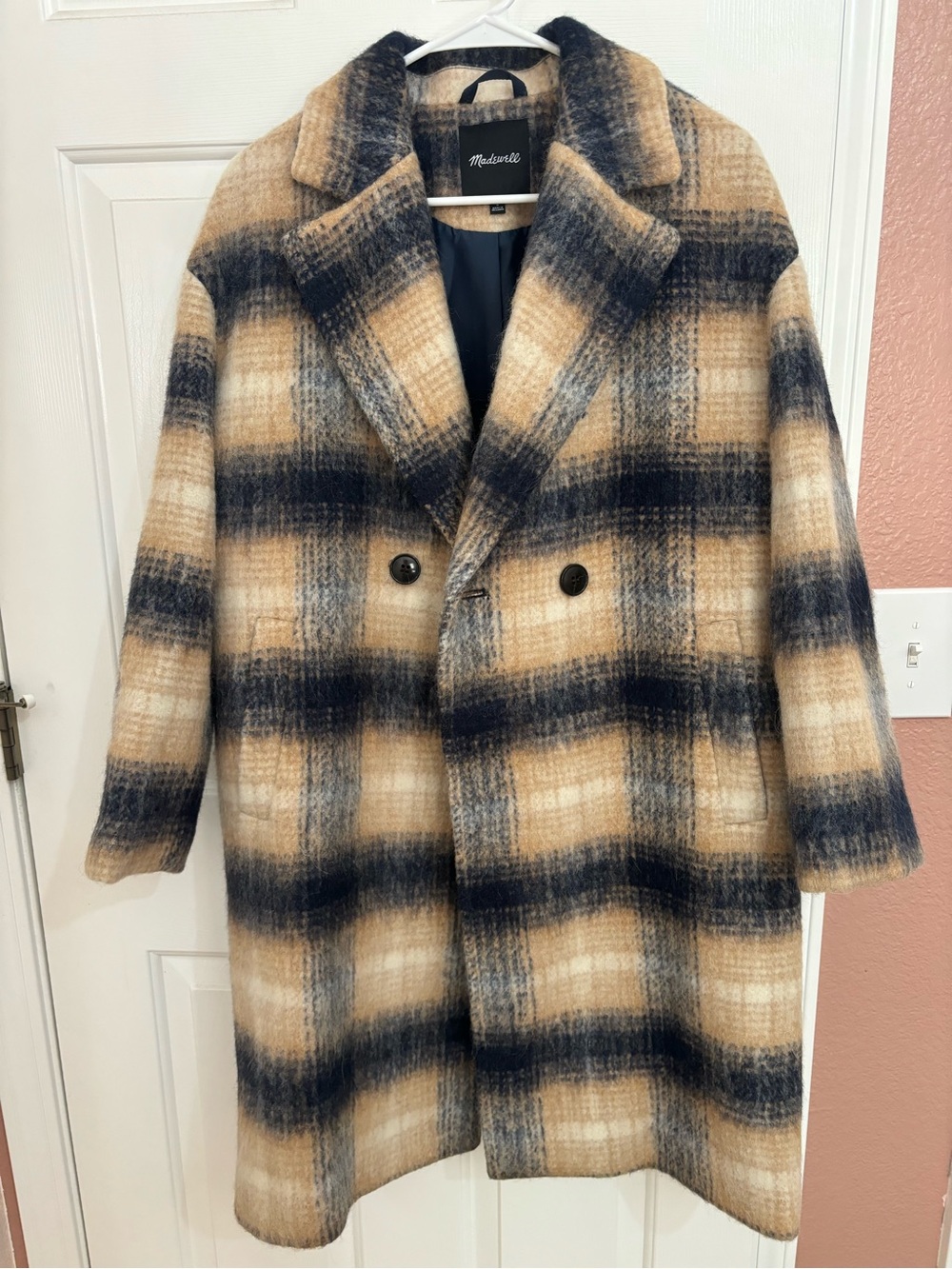 NWOT Madewell Plaid Coat - Soft, fuzzy shell